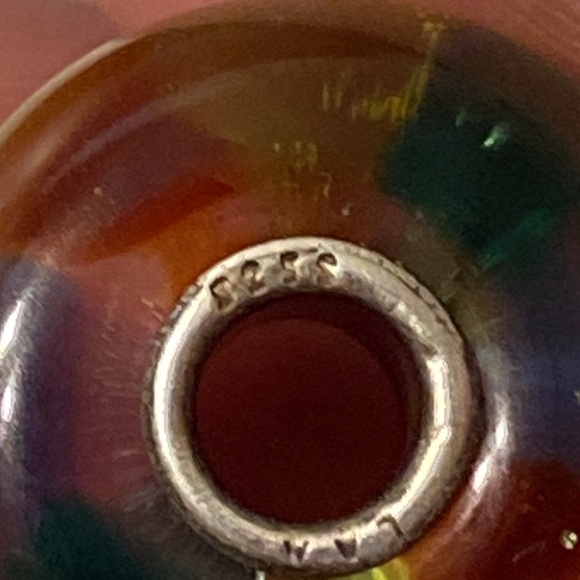 Trollbeads Green Rainbow Glass and Sterling Bead Retired 2012 - Picture 8 of 9